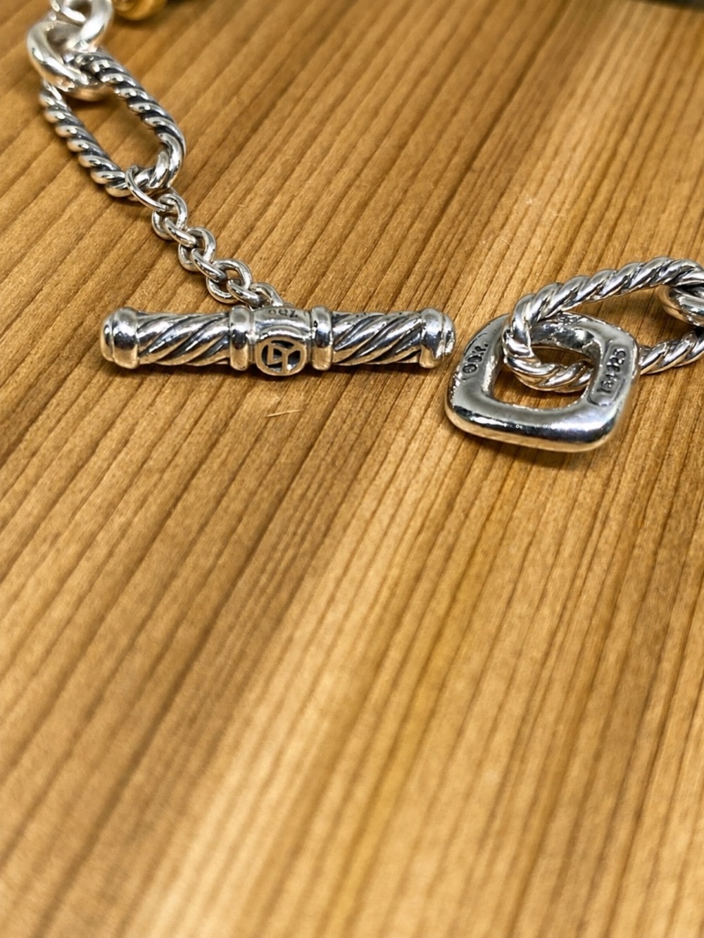 David Yurman Turquoise Station Bracelet Sterling Silver 18K Gold Toggle - Picture 3 of 8